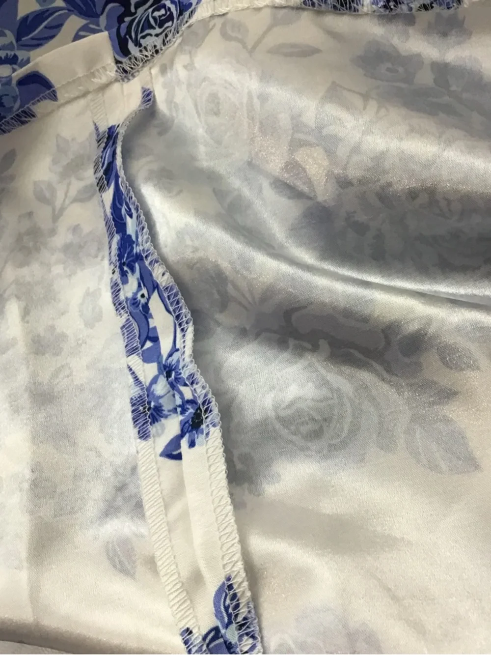 Girls Floral Ruffle-Front Petticoat Fancy   Blue & White Shantung Party‎ Dress